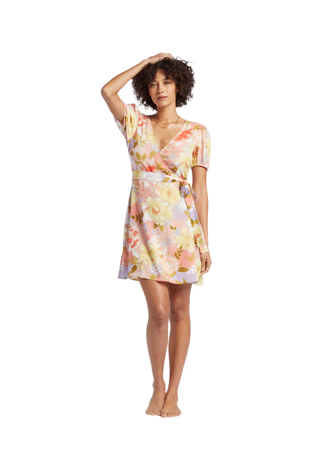 Billabong Hot Tropics Mini Dress Sweet Peach - Image 4
