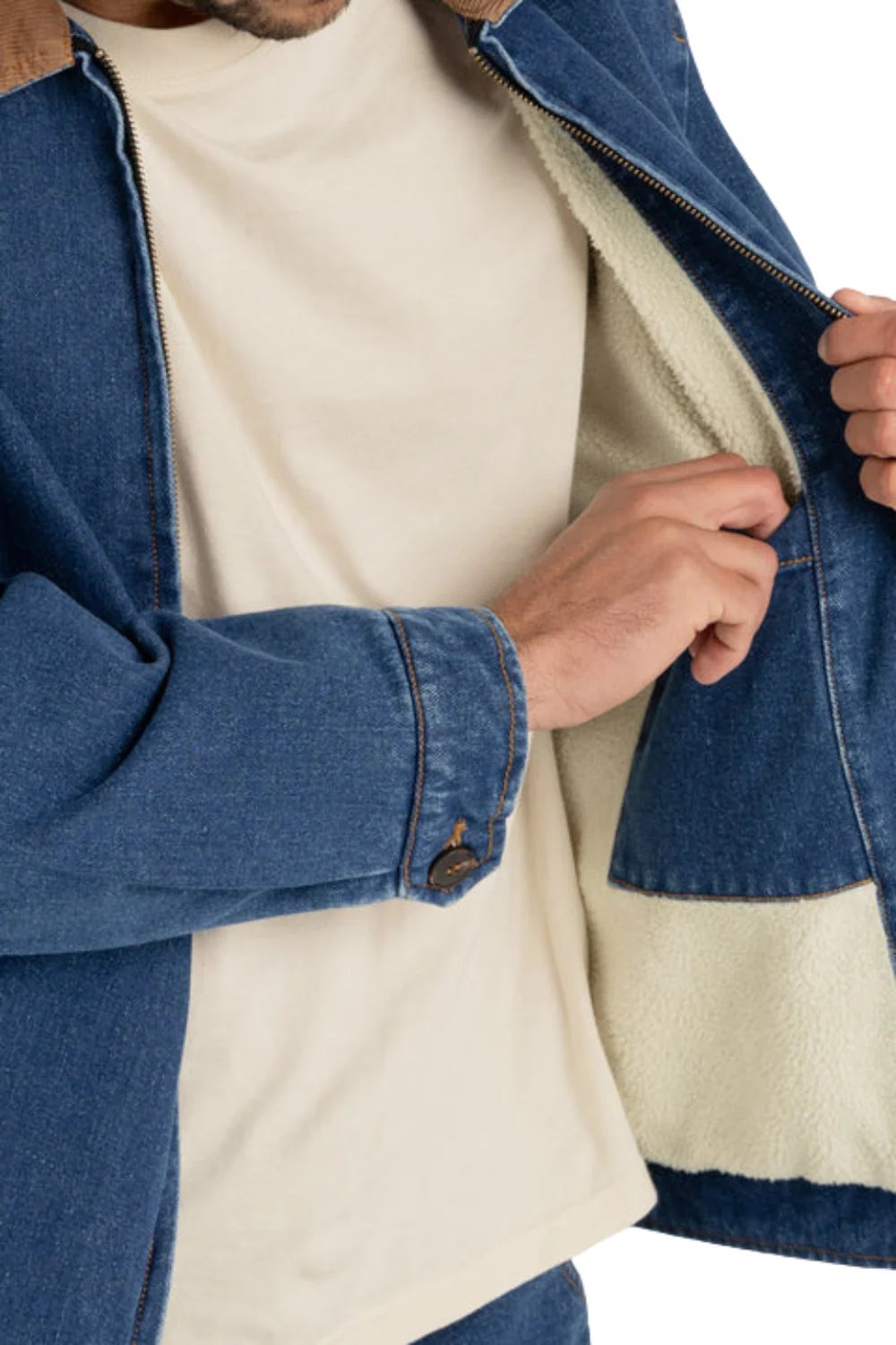 Rhythm Washed Denim James Jacket Blue Wash - Image 3