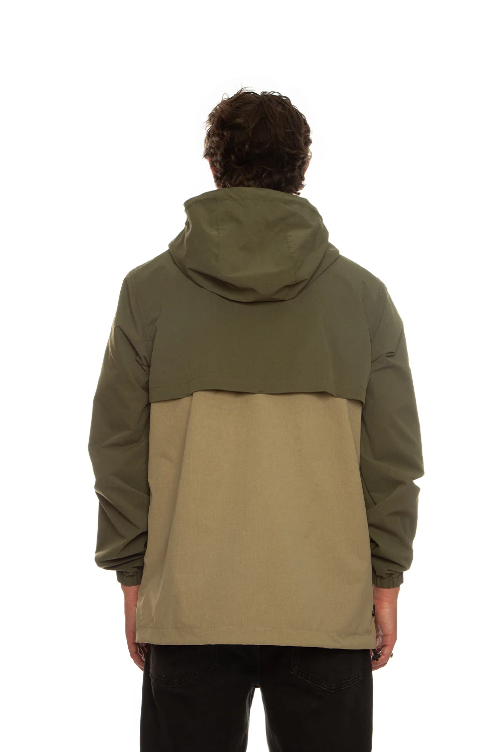 Tiki Barn Jacket In Olive Green & Stone - Image 3