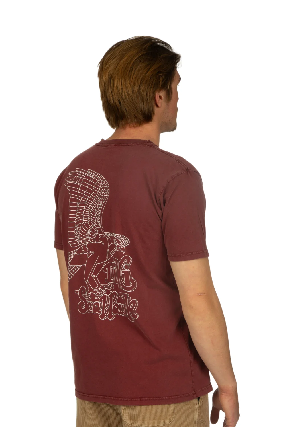 Tiki Seahawk T-Shirt Burgundy - Image 5