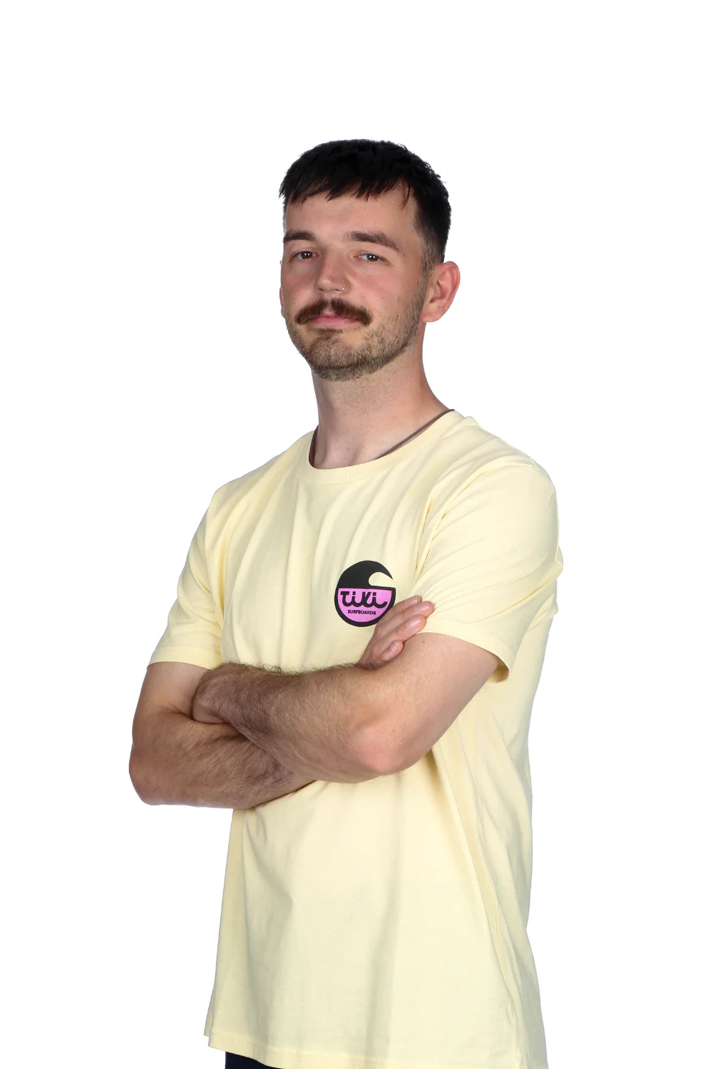 Tiki Surfboard Logo T-Shirt Butter - Image 5