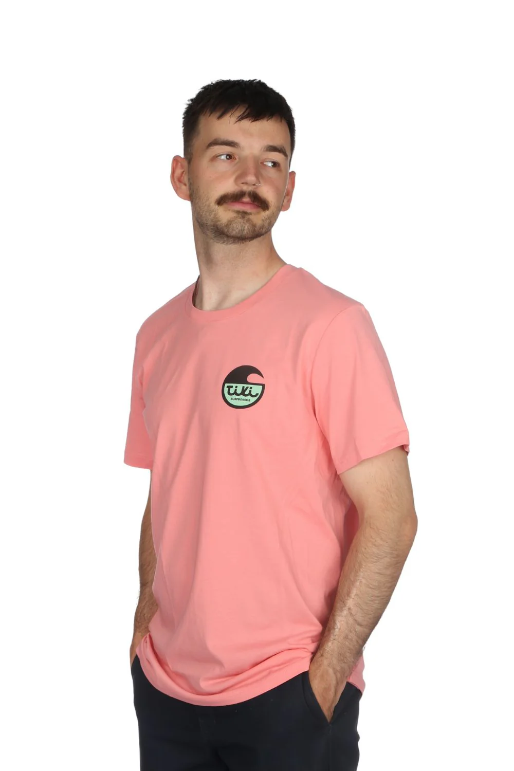 Tiki Surfboard Logo T-Shirt Logo Pink - Image 6