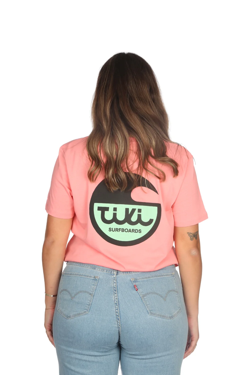 Tiki Surfboard Logo T-Shirt Logo Pink - Image 7