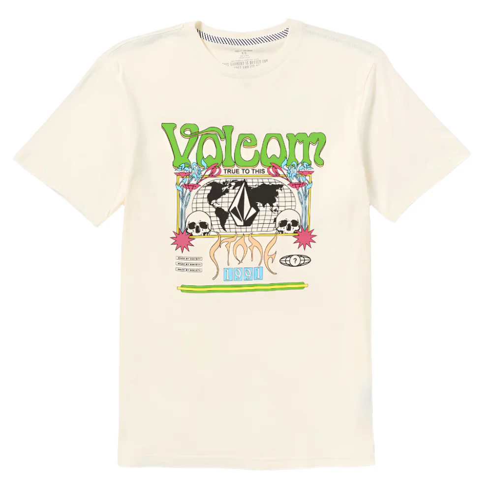 Volcom Worldly Short Sleeve T-Shirt Off White - Image 3